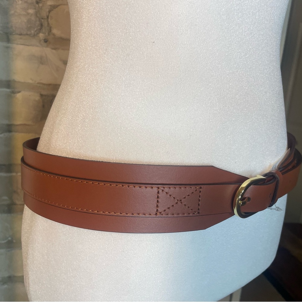 J. Crew Factory Leather Waist Belt, Camel, Sz M/L or XL Please see measurements - Picture 6 of 16